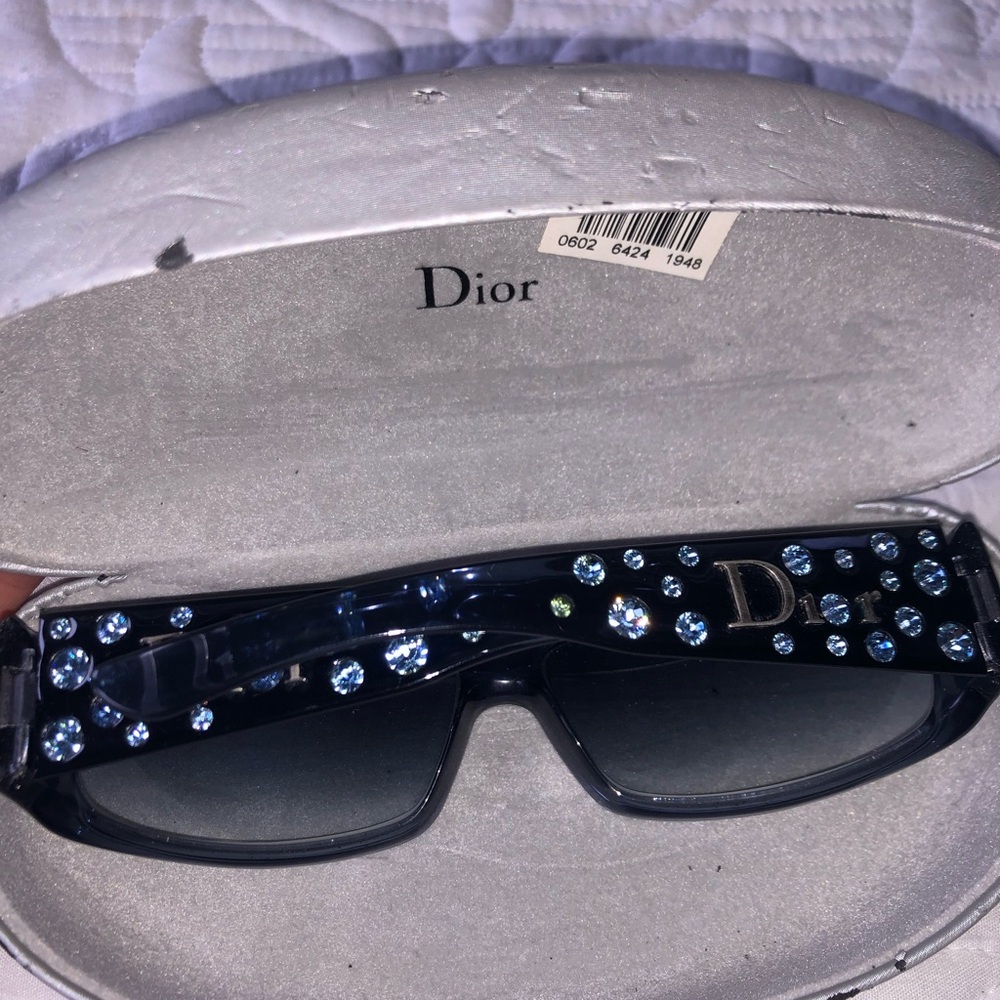 Authentic Dior blue  Sunglasses with Blue Crystal Accents